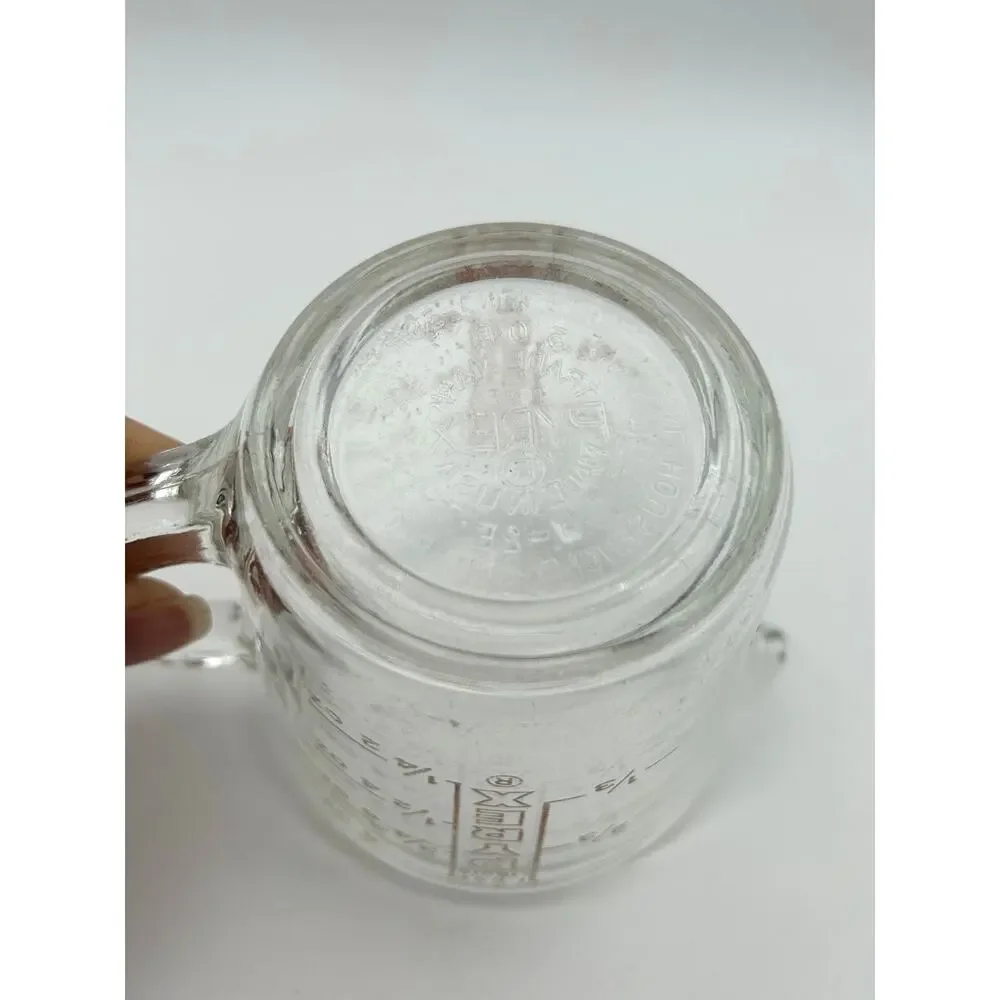 Vintage PYREX 508 Measuring Cup 1 Cup 8 oz Red Letter Open D Handle USA Glass